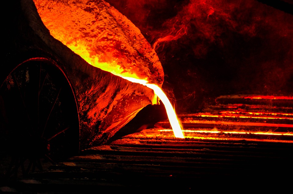 Melted steel. Melted steel.